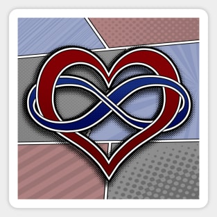 Halftone Polyamory Pride Symbol with Flag Background Magnet